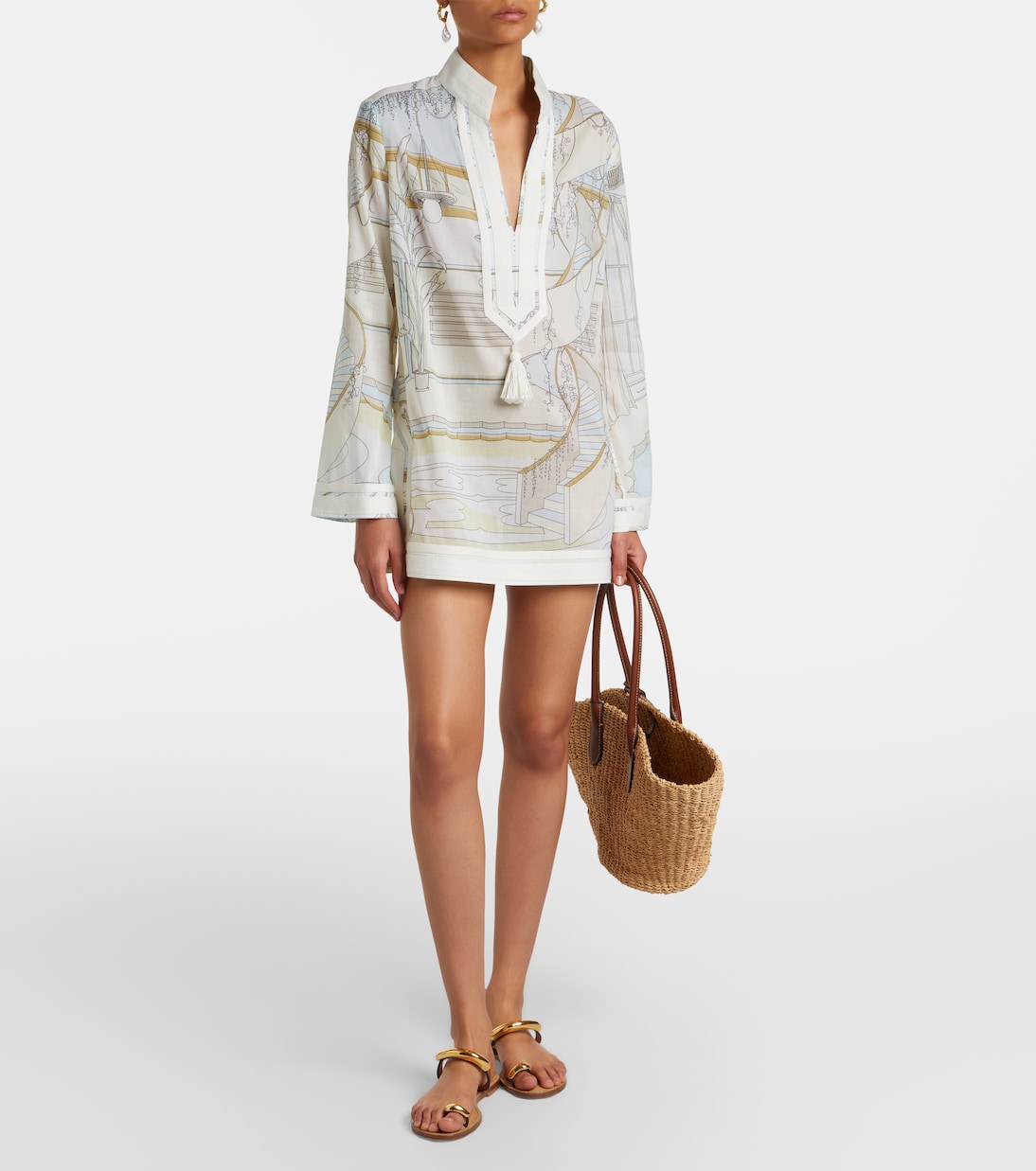 Printed cotton voile tunic | Tory Burch