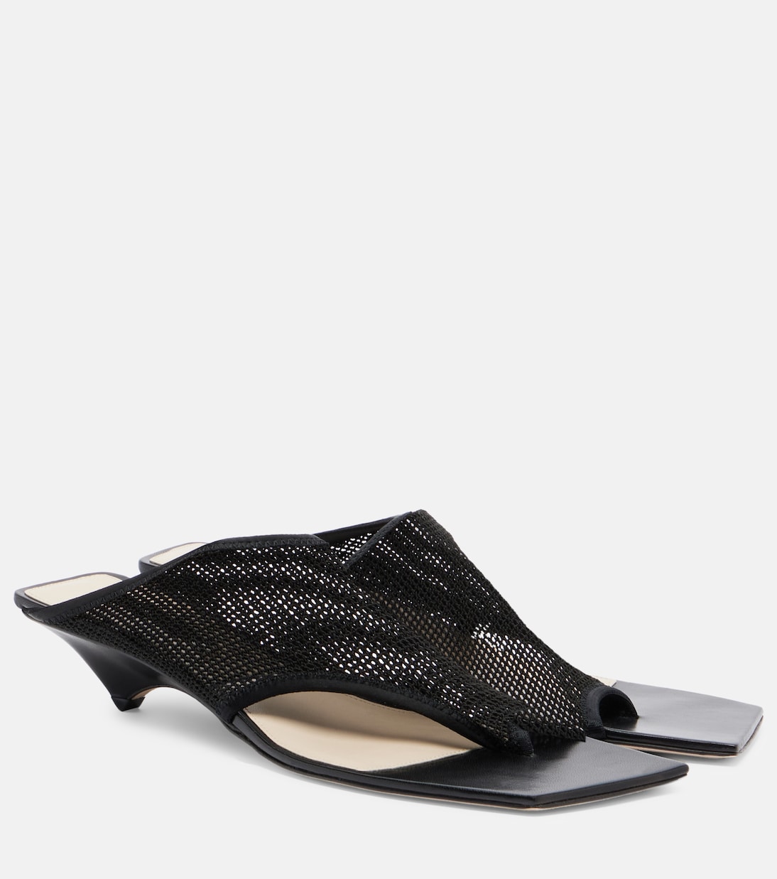 Mules Edge Stretch de malla con piel | Christen