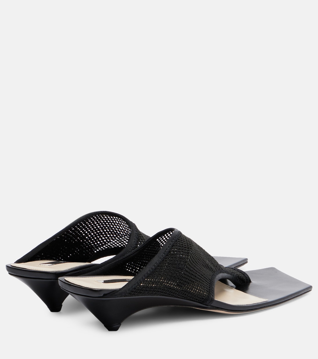 Mules Edge Stretch de malla con piel | Christen