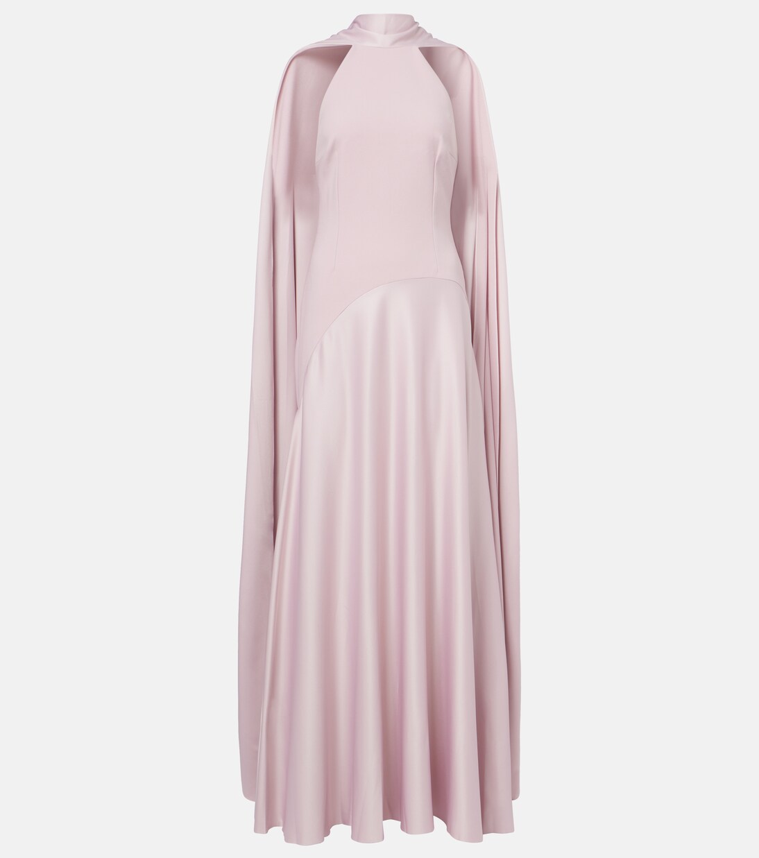 Cece halterneck crêpe and satin gown | Solace London
