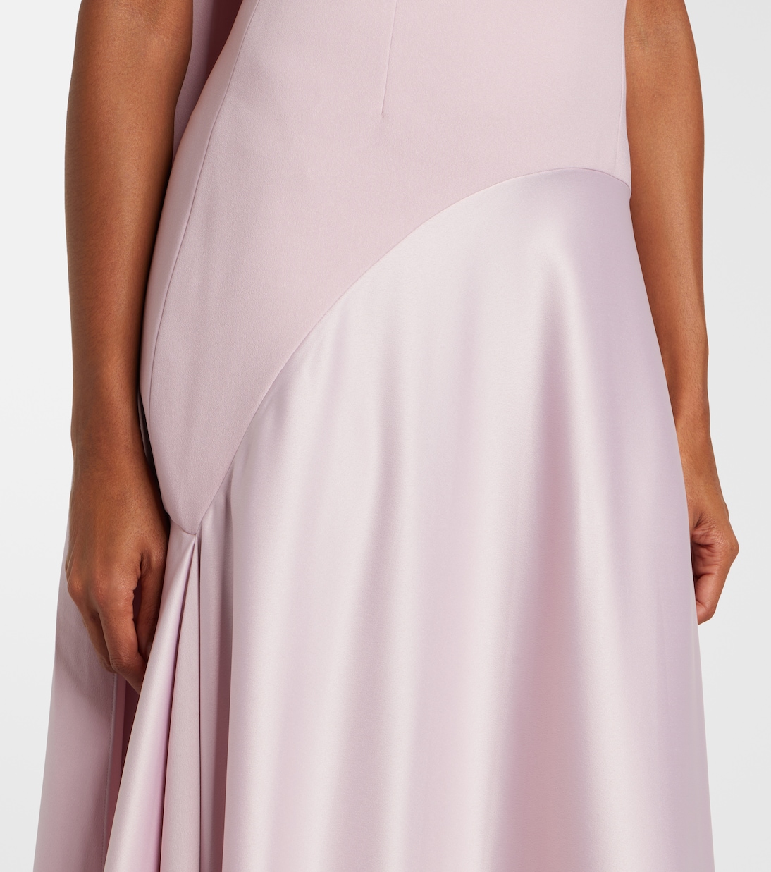 Cece halterneck crêpe and satin gown | Solace London
