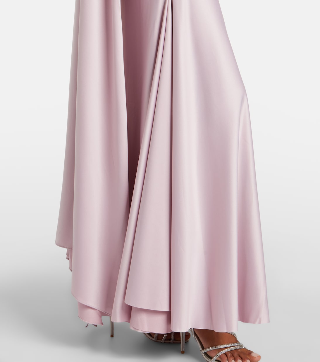 Cece halterneck crêpe and satin gown | Solace London