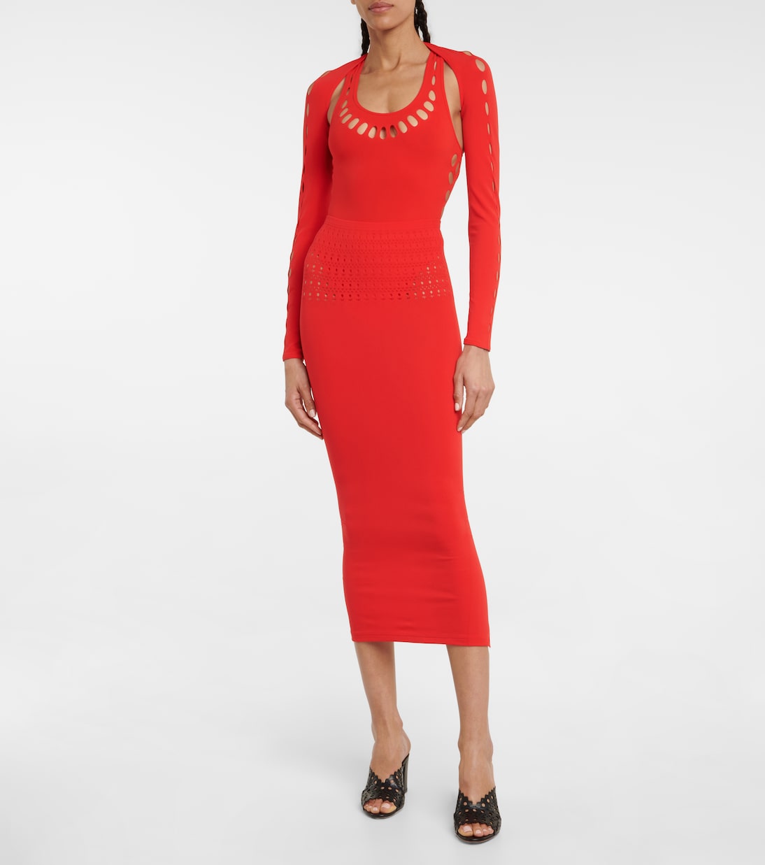 Cutout technical midi skirt | Alaïa