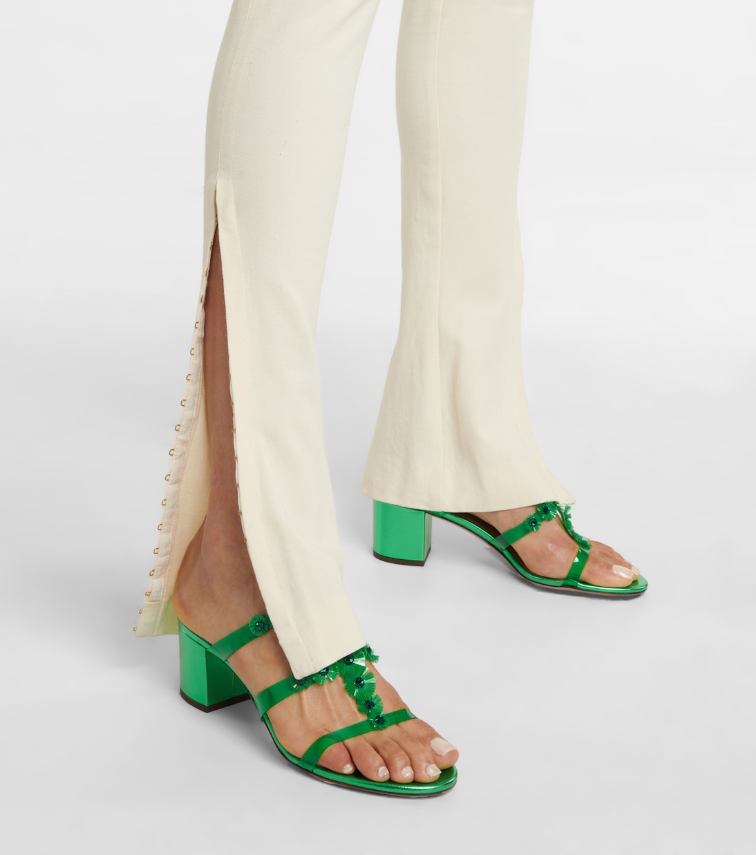 Meteorite embellished PVC mules | Aquazzura