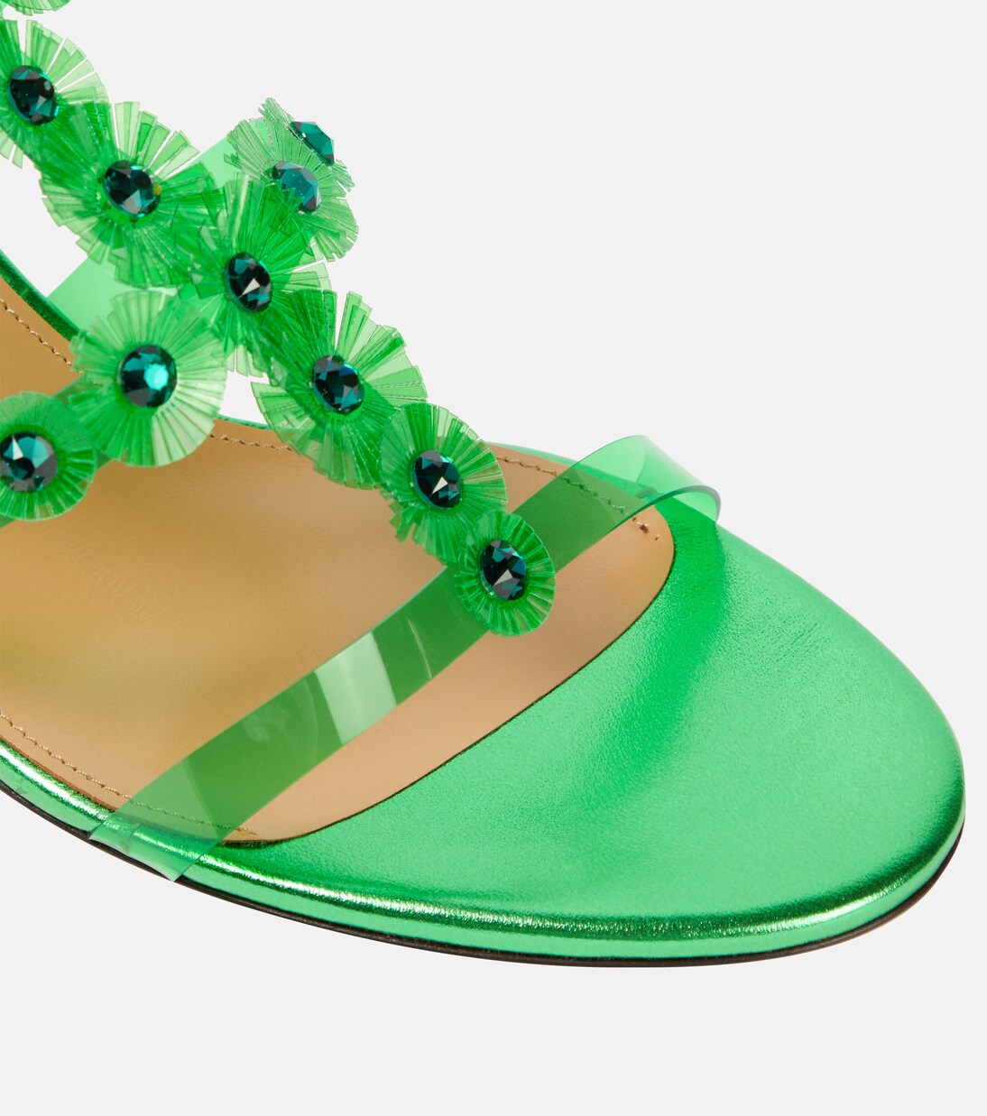 Meteorite embellished PVC mules | Aquazzura