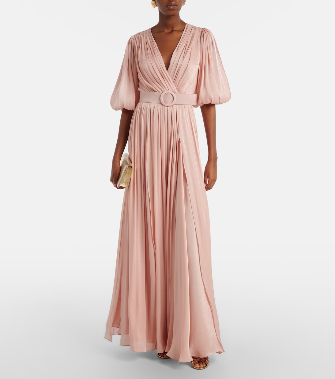 Brennie iridescent georgette gown | Costarellos