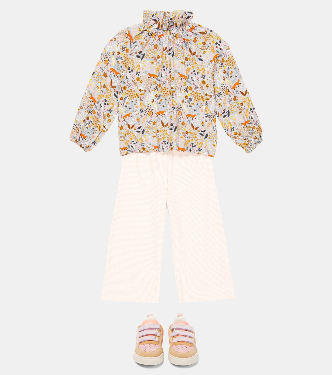 Ruffle-trimmed printed blouse | Il Gufo