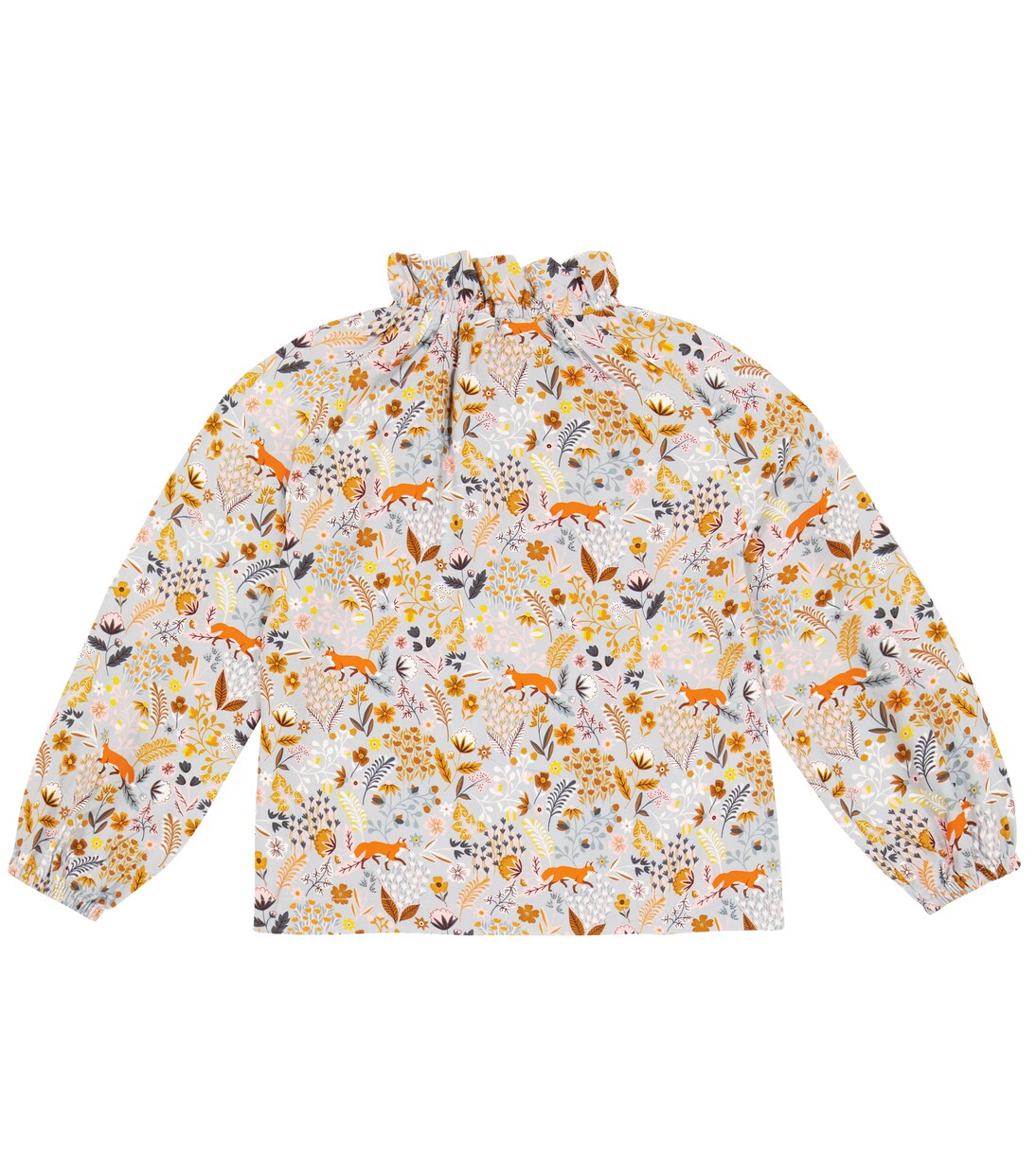 Ruffle-trimmed printed blouse | Il Gufo