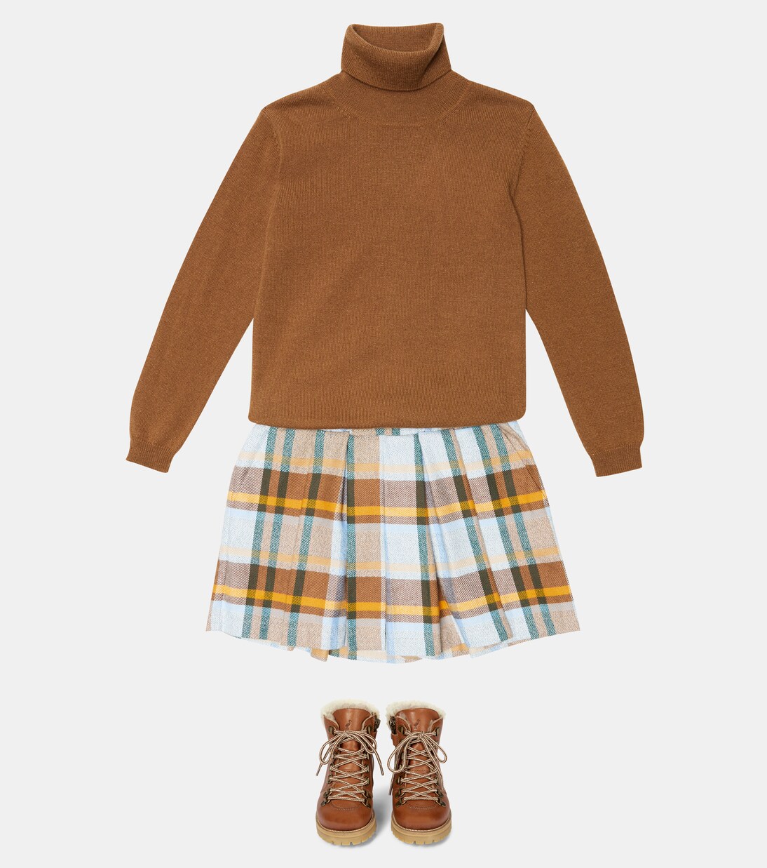 Jupe-short en coton à carreaux | Paade Mode