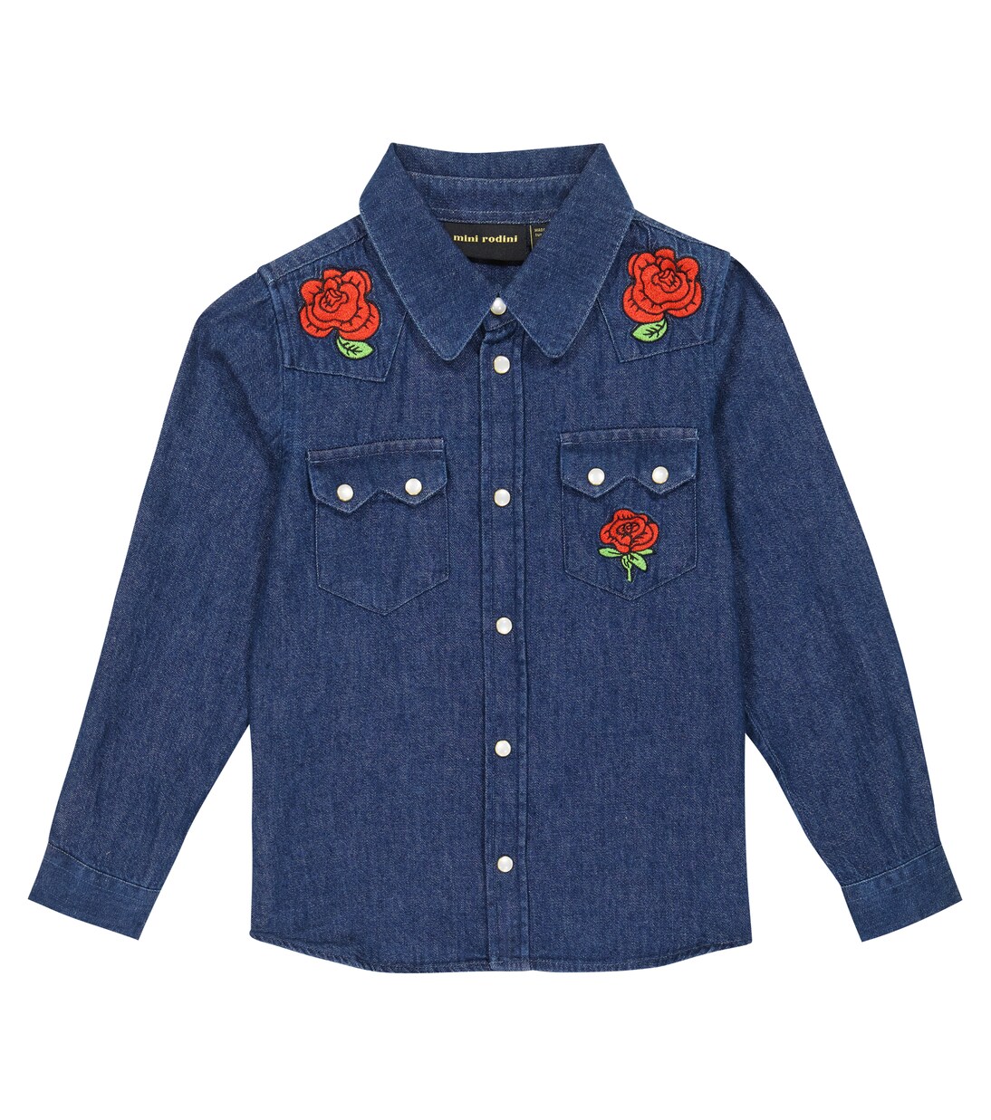 Embroidered denim shirt | Mini Rodini