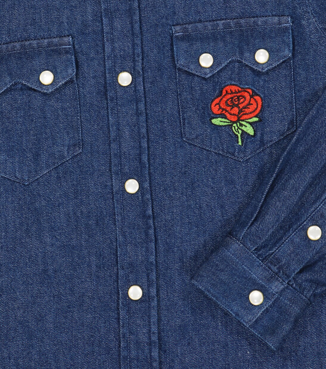 Embroidered denim shirt | Mini Rodini