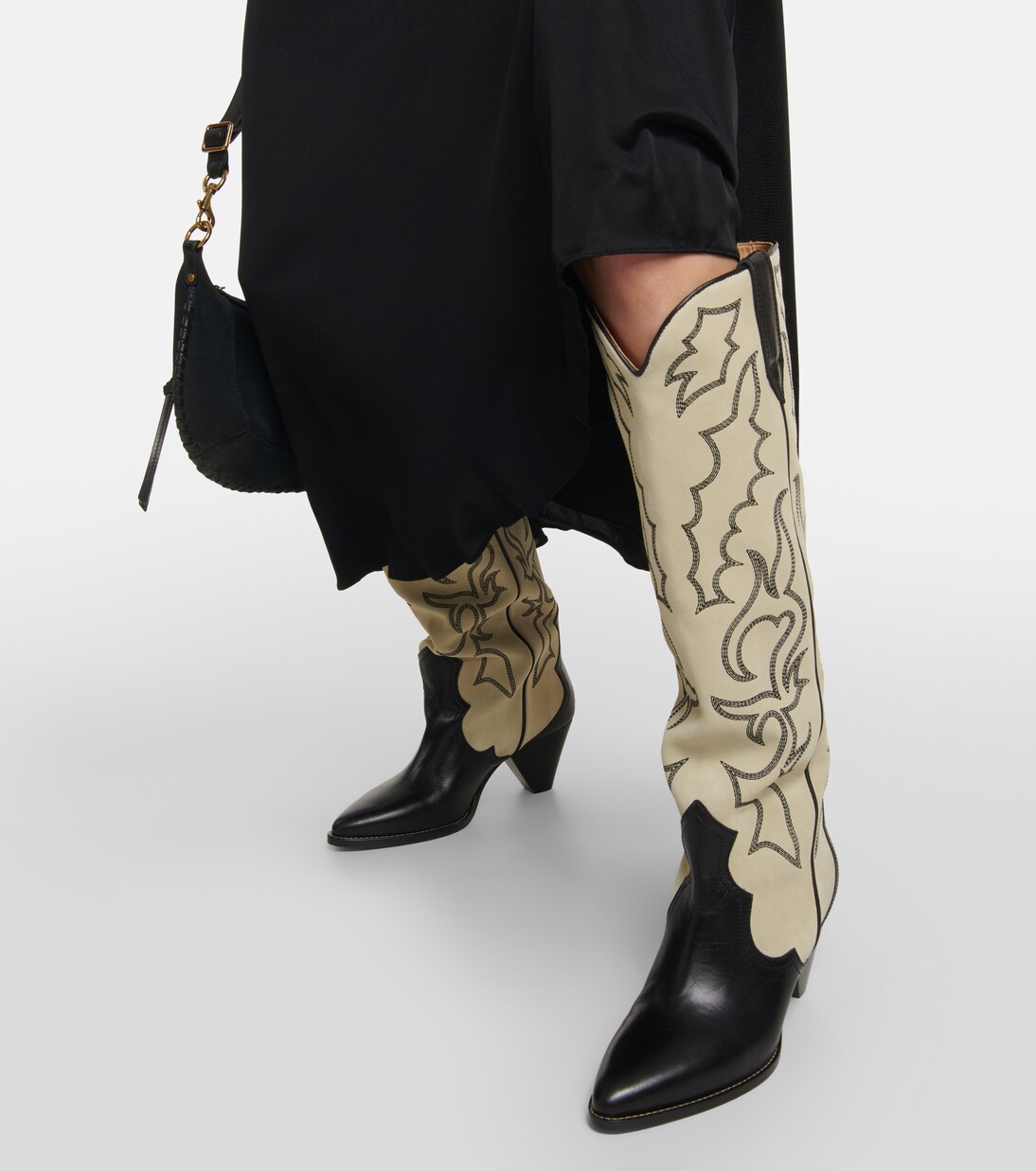 Leila leather and suede cowboy boots | Isabel Marant