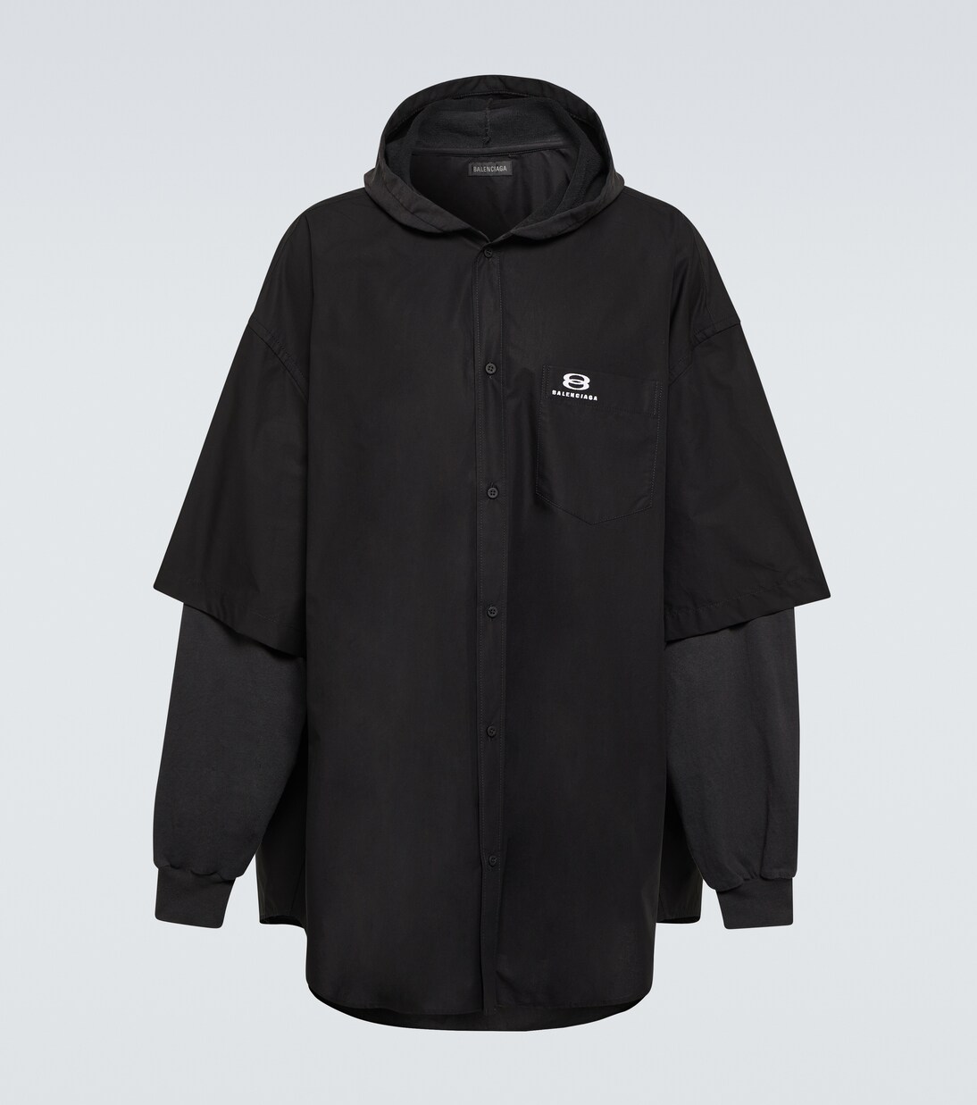 Patched cotton poplin and fleece jacket | Balenciaga