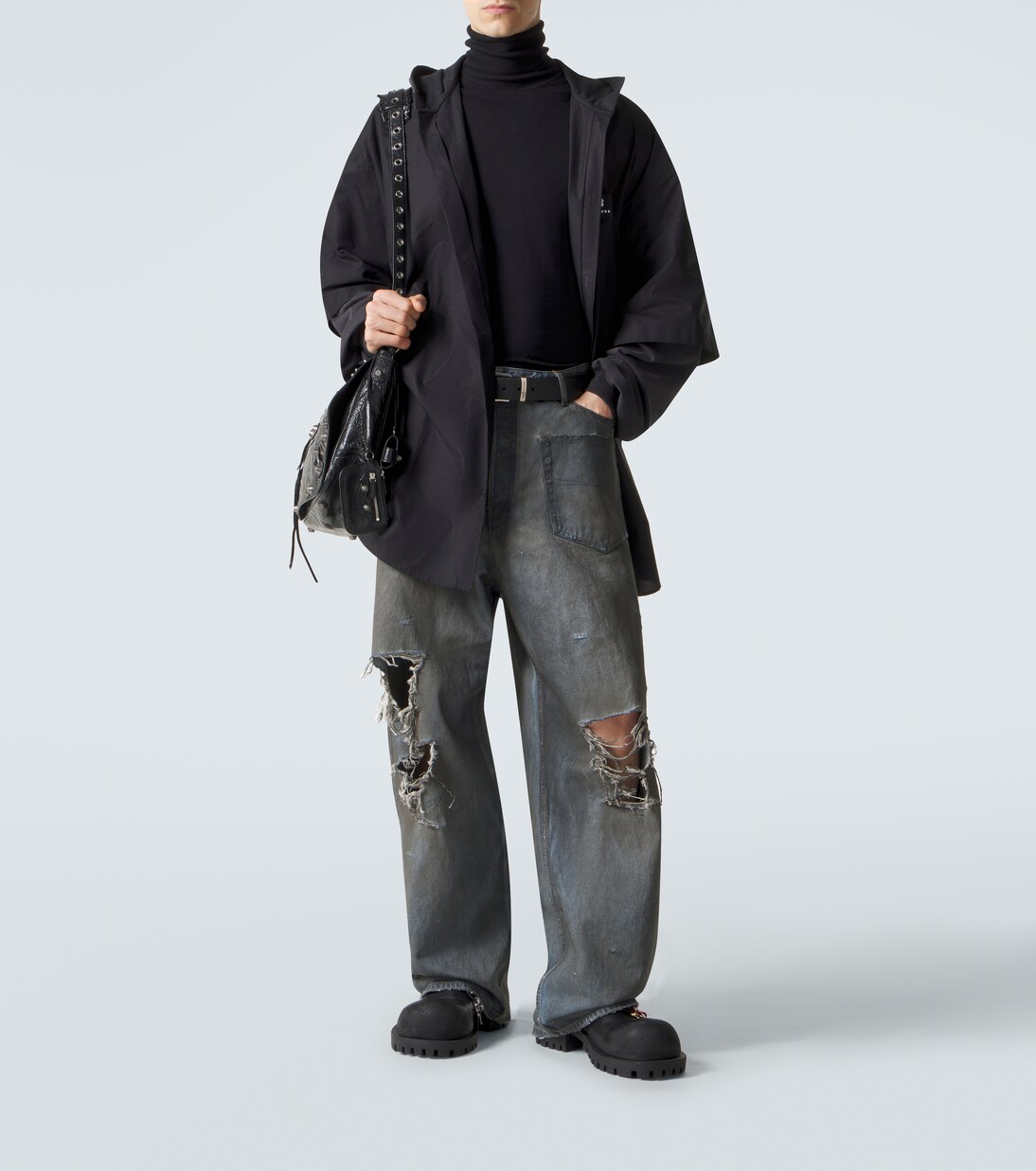 Patched cotton poplin and fleece jacket | Balenciaga