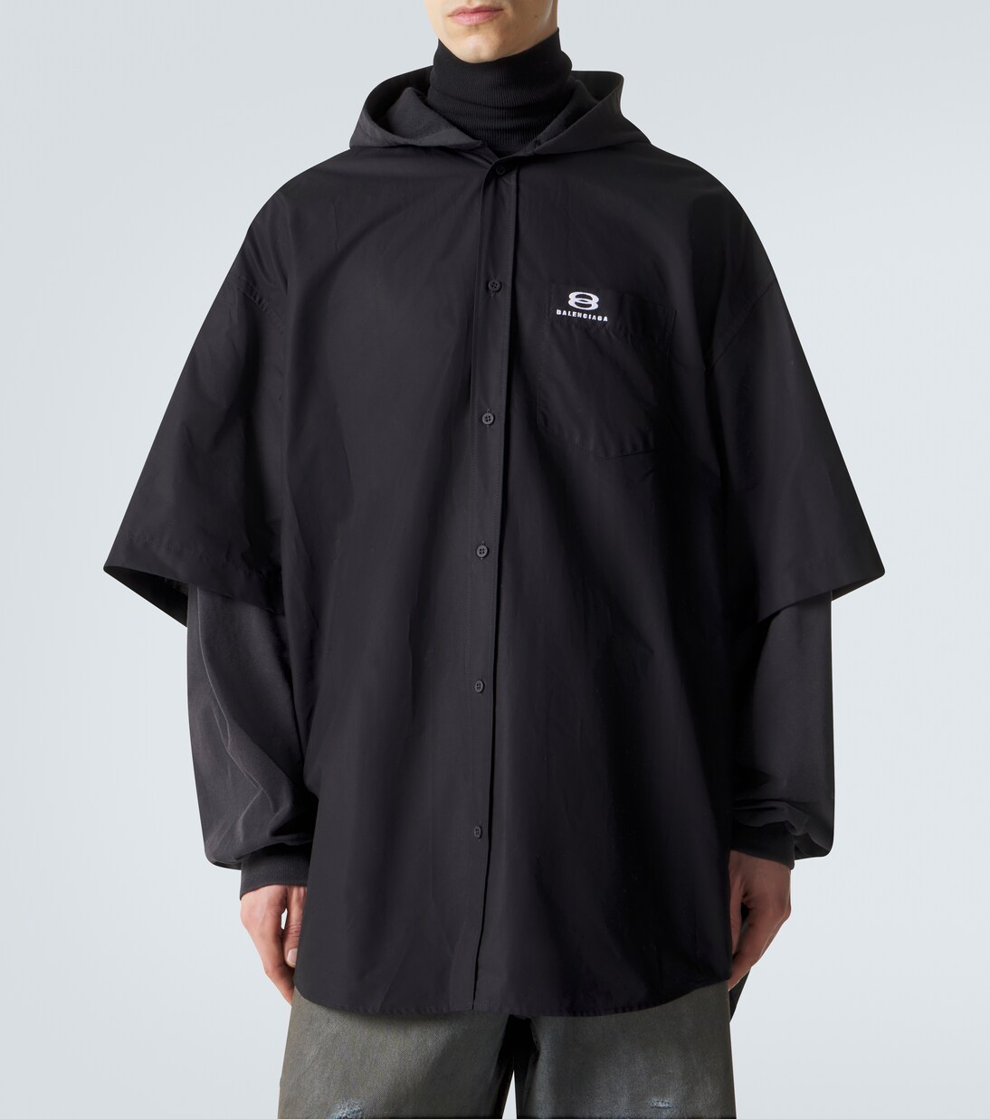 Patched cotton poplin and fleece jacket | Balenciaga