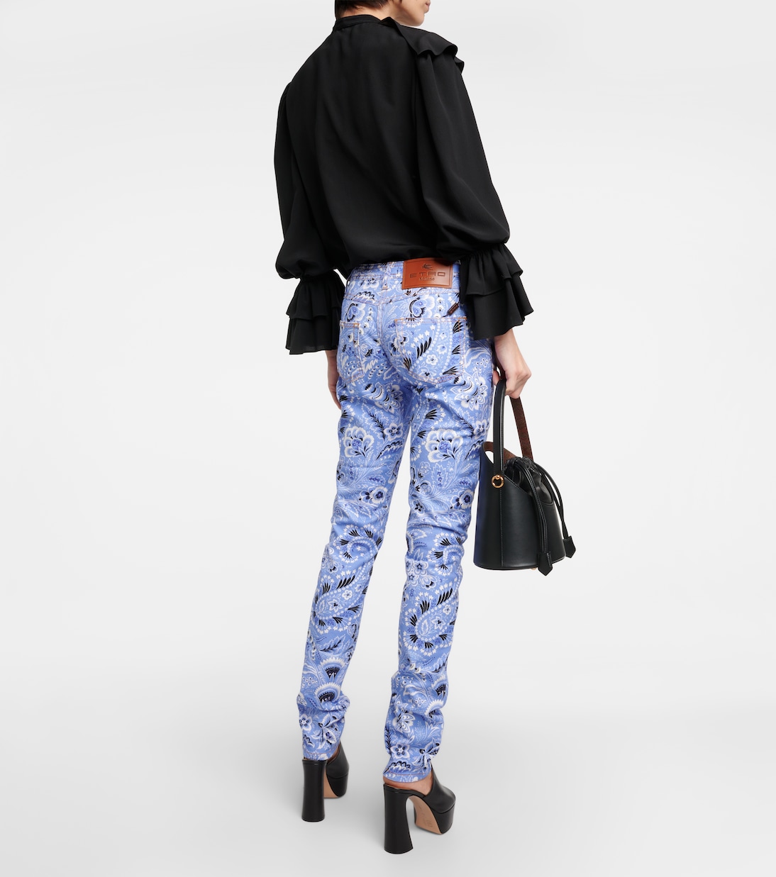 Bedruckte High-Rise Skinny Jeans | Etro