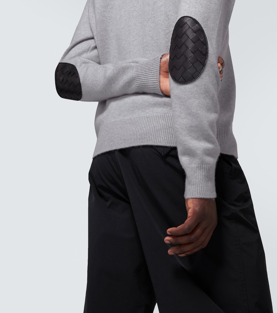 Jersey de cachemir con coderas de piel | Bottega Veneta