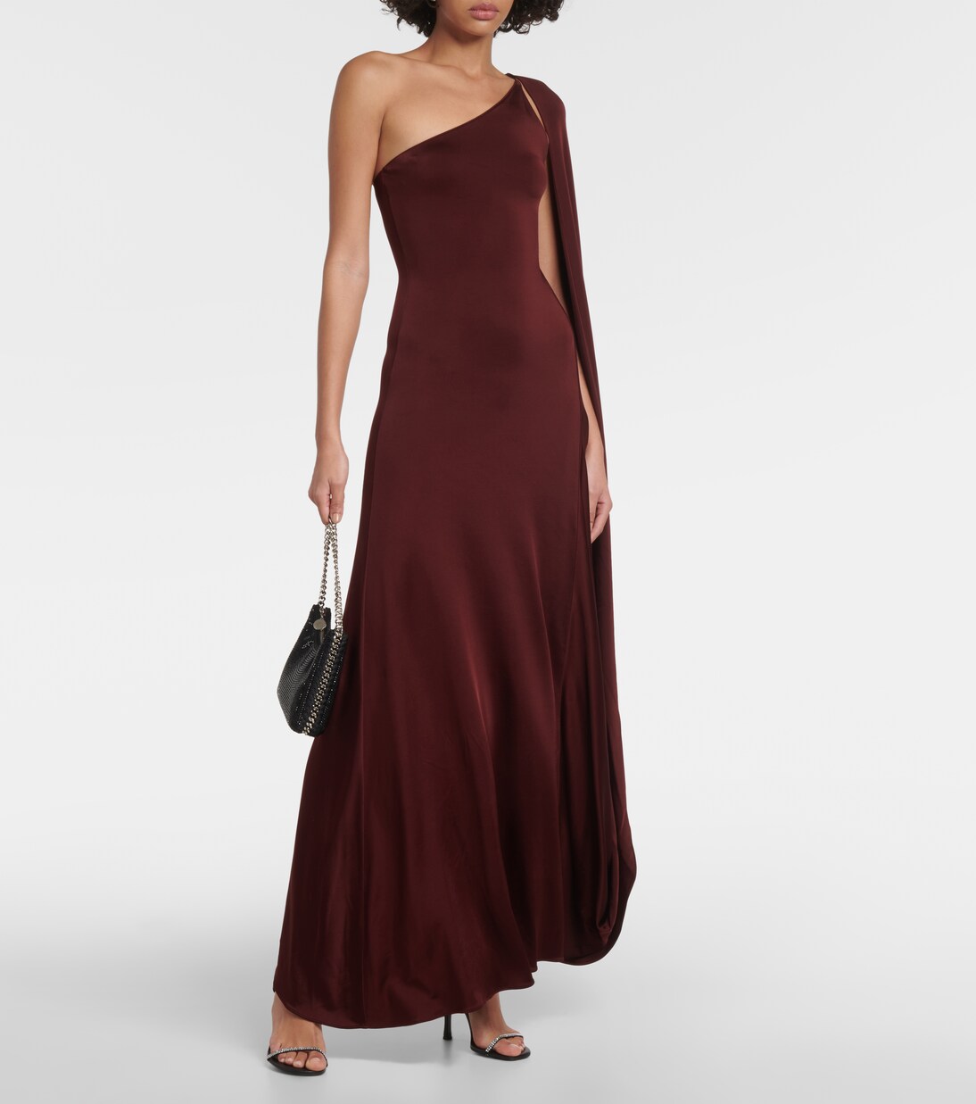 One-Shoulder-Robe aus Satin | Stella McCartney