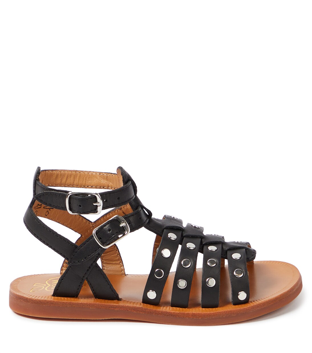 Sandalen Plagette Stud aus Leder | Pom d'Api