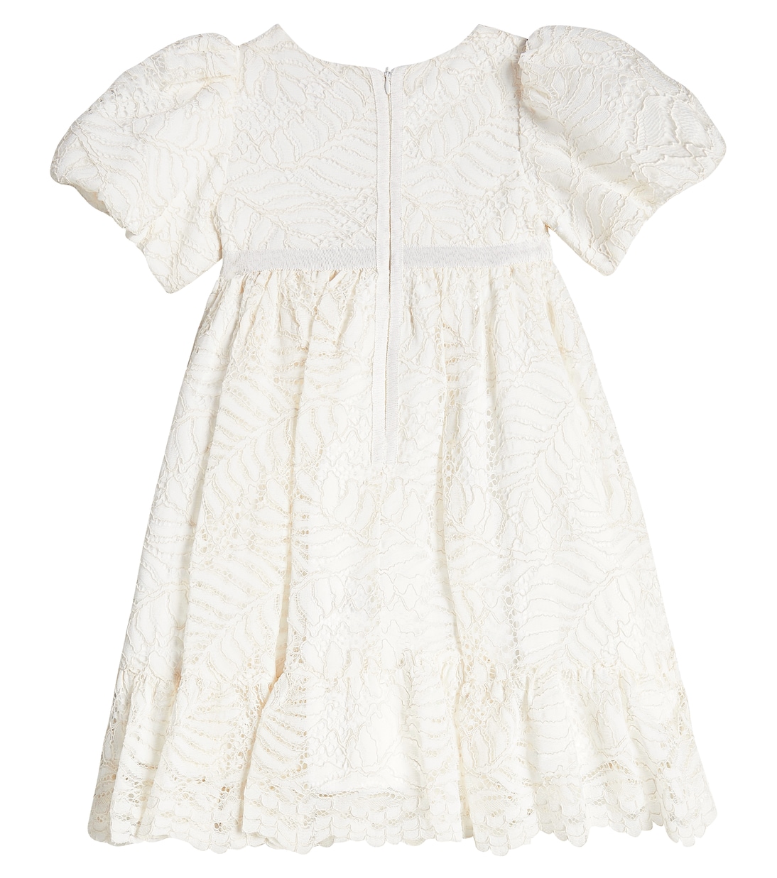 Floral-appliqué gathered lace dress | Patachou