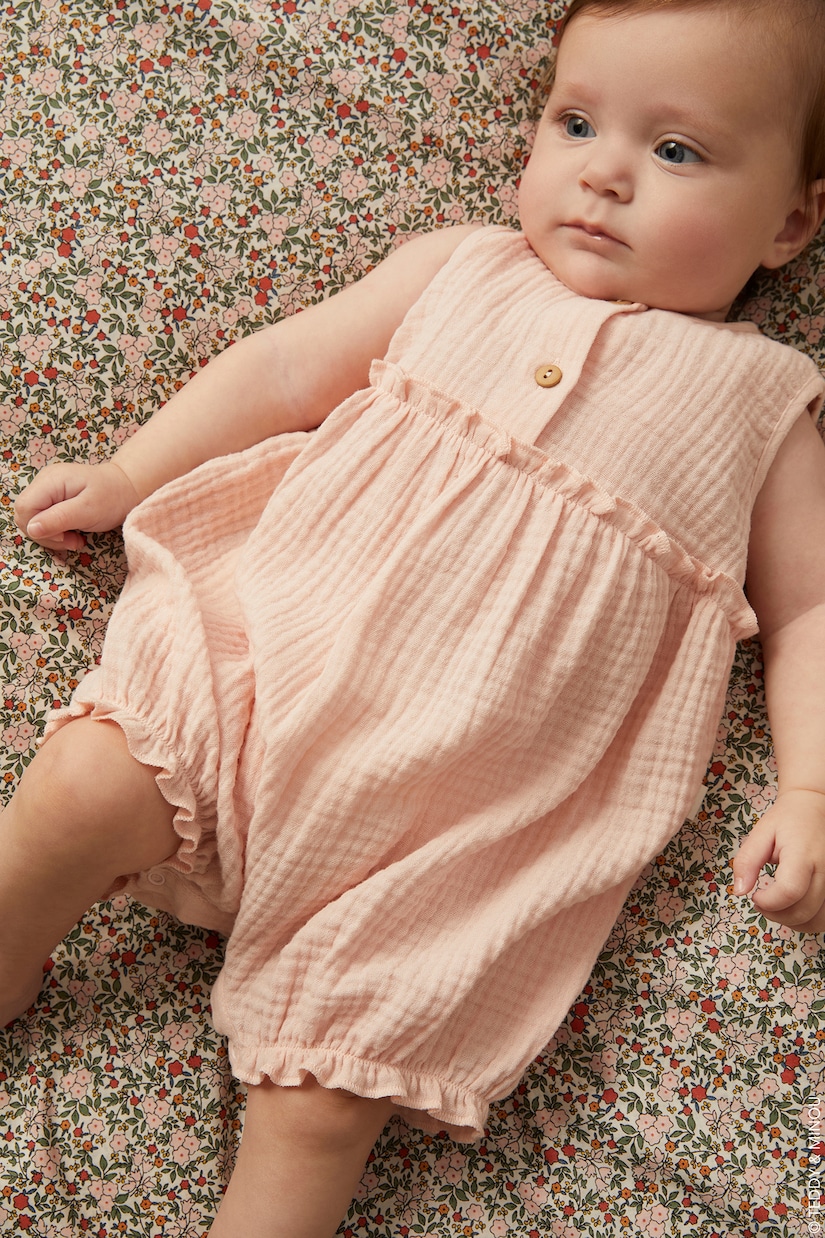 Baby cotton playsuit | Il Gufo