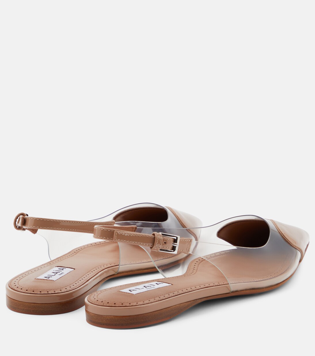 Le Cœur patent leather and PU slingback flats | Alaïa
