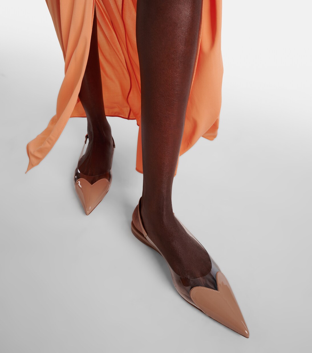 Le Cœur patent leather and PU slingback flats | Alaïa