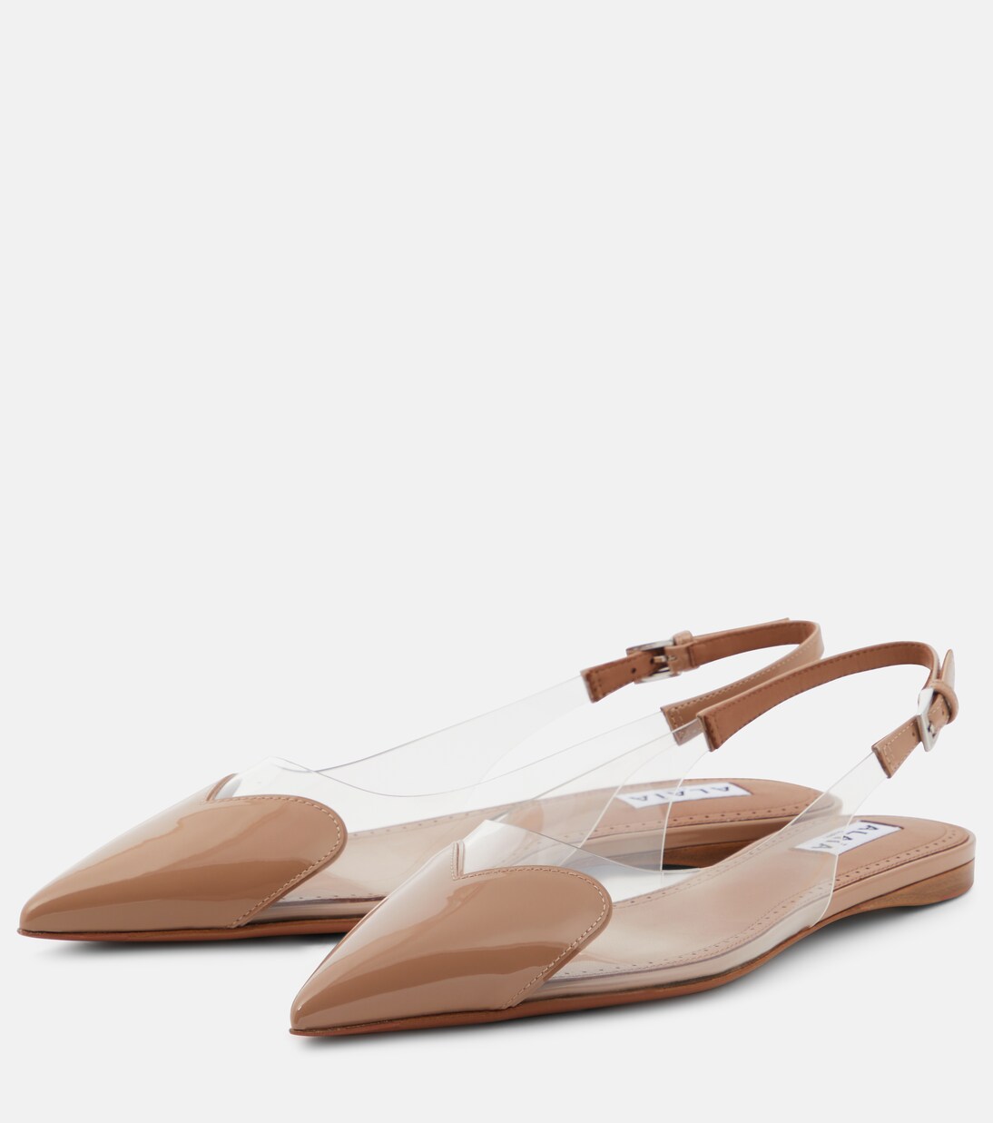 Le Cœur patent leather and PU slingback flats | Alaïa