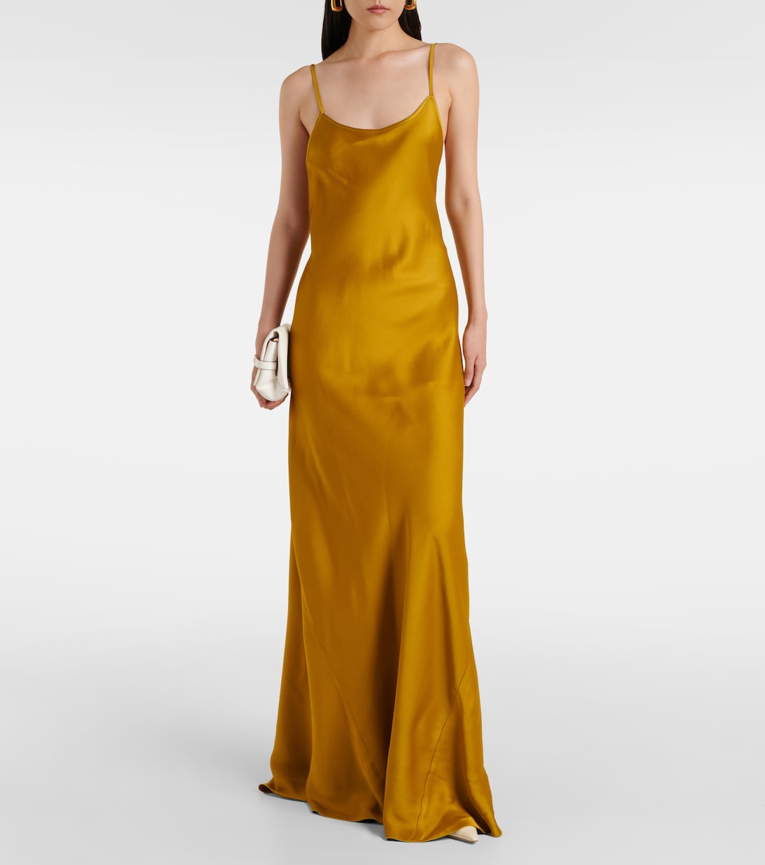 Robe longue en crêpe de satin | Victoria Beckham