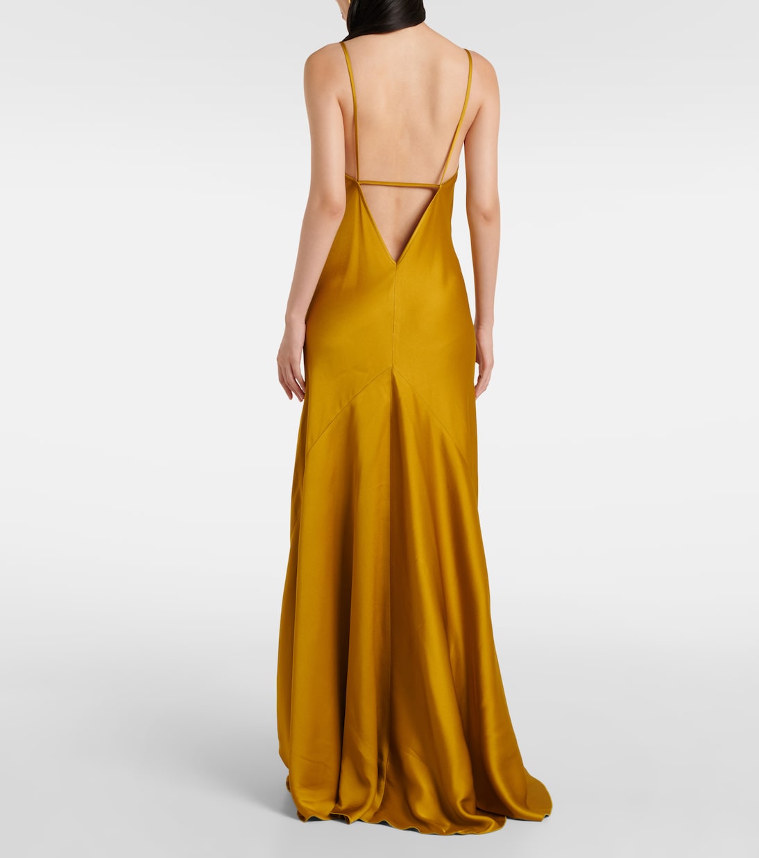 Robe longue en crêpe de satin | Victoria Beckham