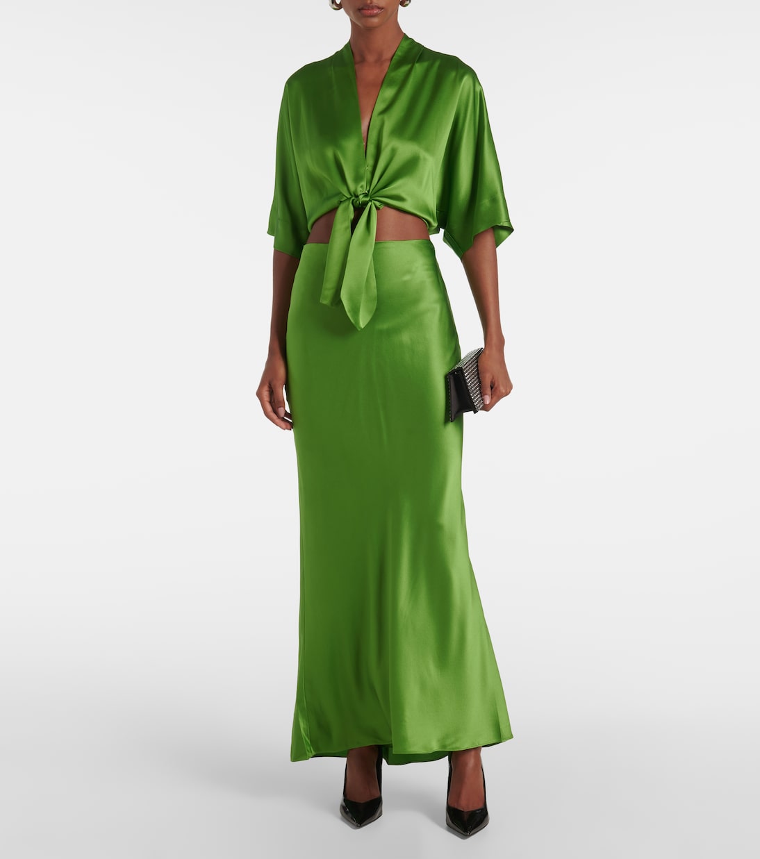 Falda larga de satén de seda | The Sei