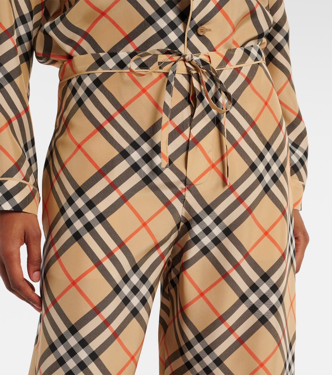 Weite Hose Burberry Check aus Seide | Burberry