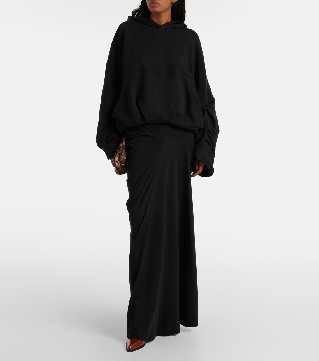 Draped cotton jersey maxi skirt | Dries Van Noten