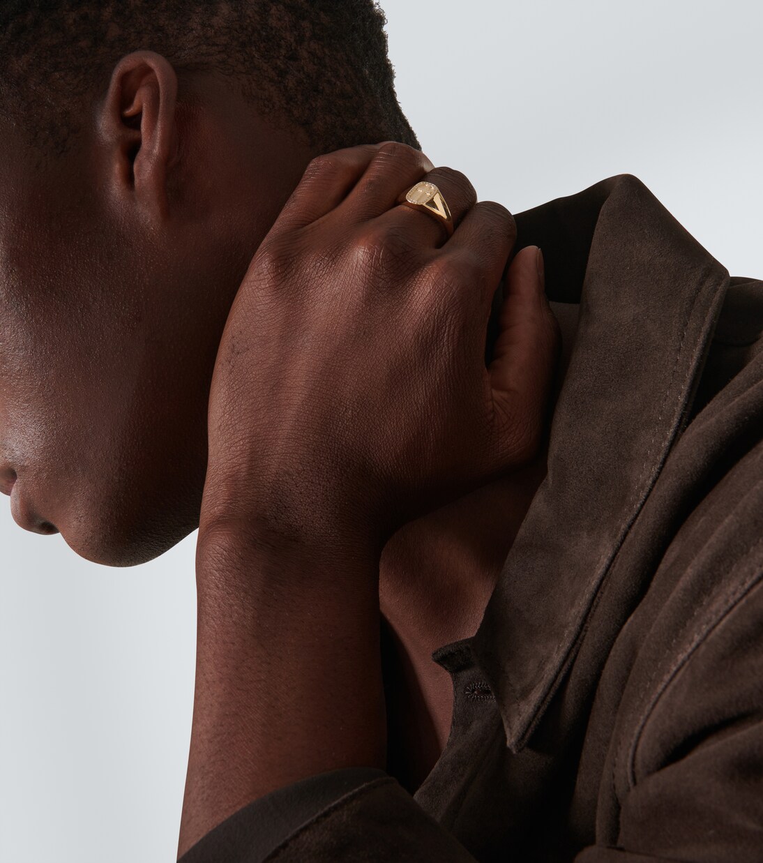 Cross Icon 14kt yellow gold (585/1000) ring with diamonds | Sydney Evan