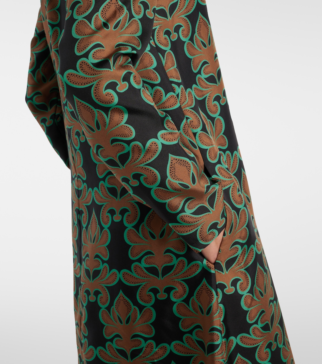 Swing printed silk twill midi dress | La DoubleJ