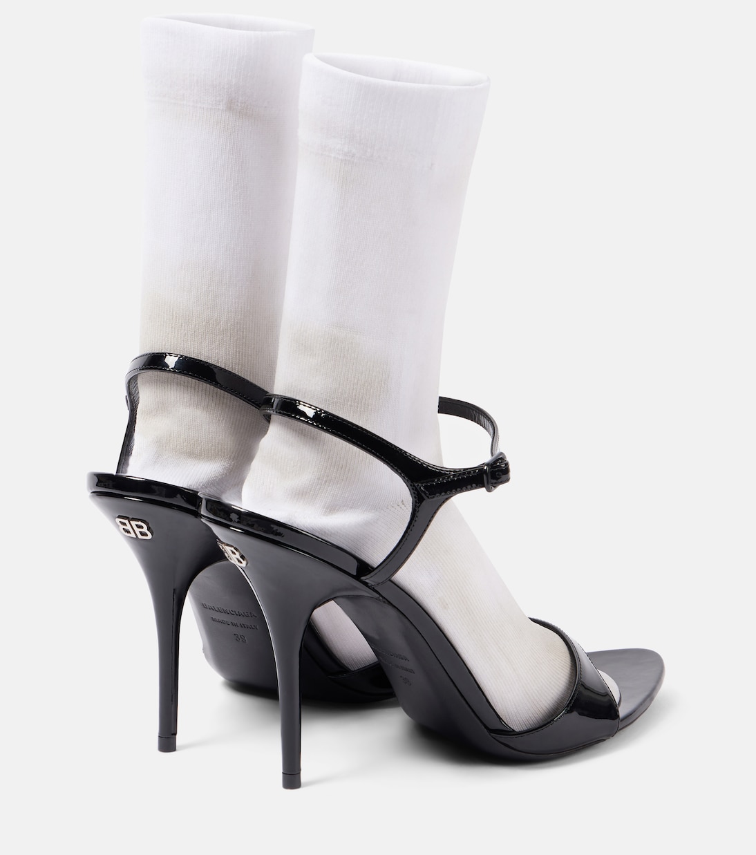 Sandales Avenue Sock 110 en cuir verni | Balenciaga