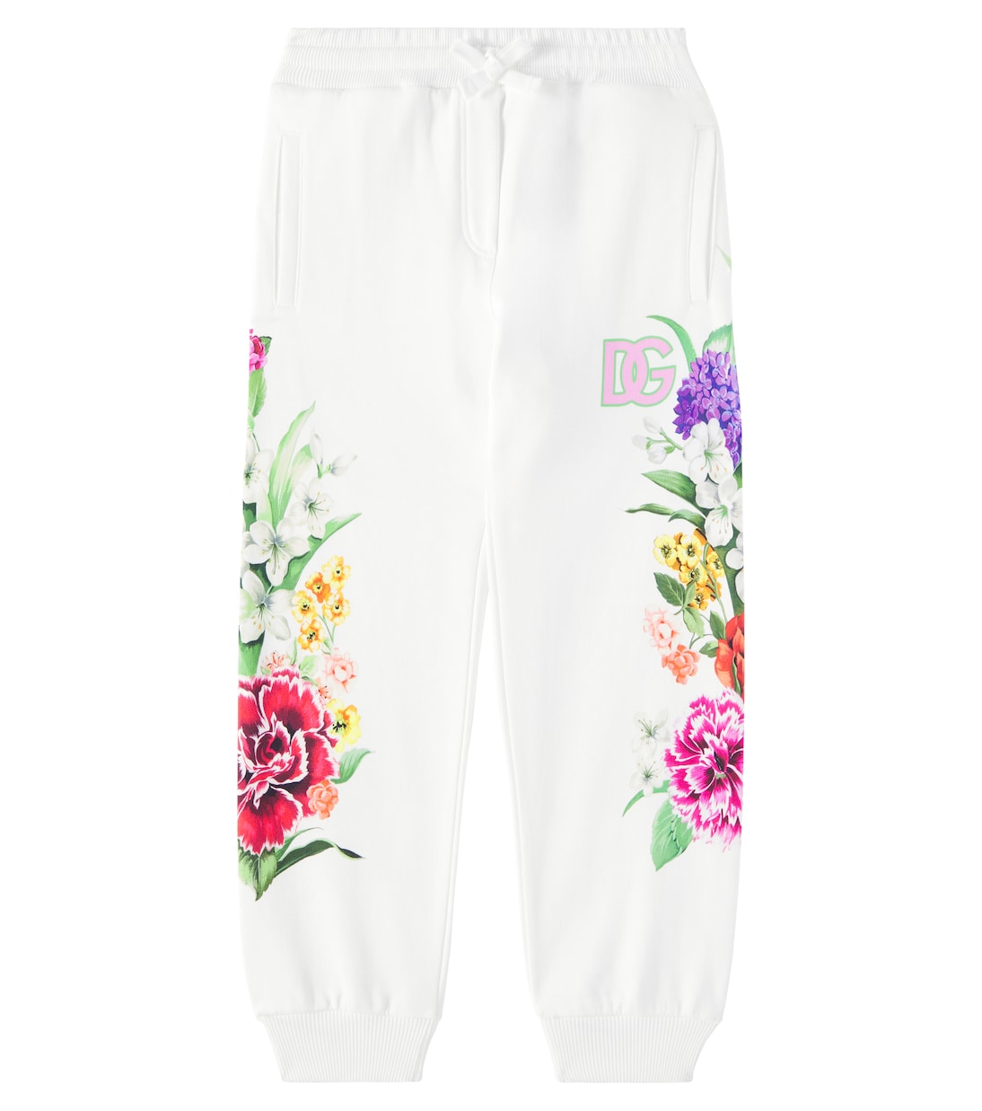 DG floral cotton jersey sweatpants | Dolce&Gabbana Kids