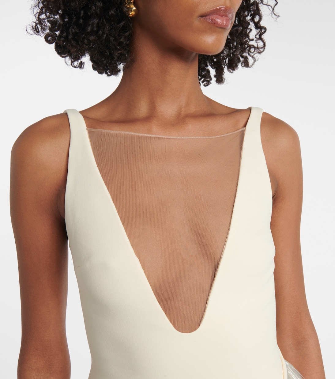 Fringed asymmetric cady gown | David Koma
