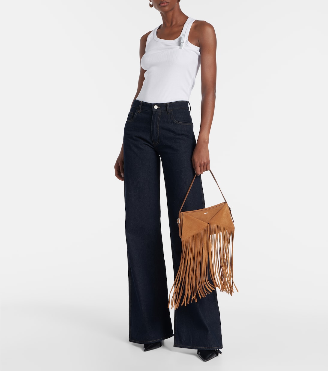 Fringed suede shoulder bag | Coperni