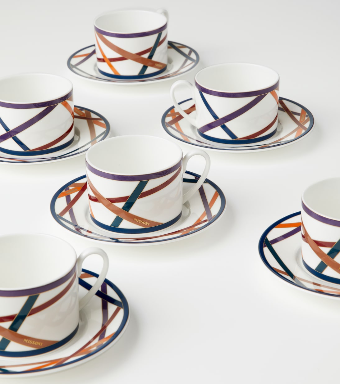 Nastri set of 6 teacups and saucers | Missoni