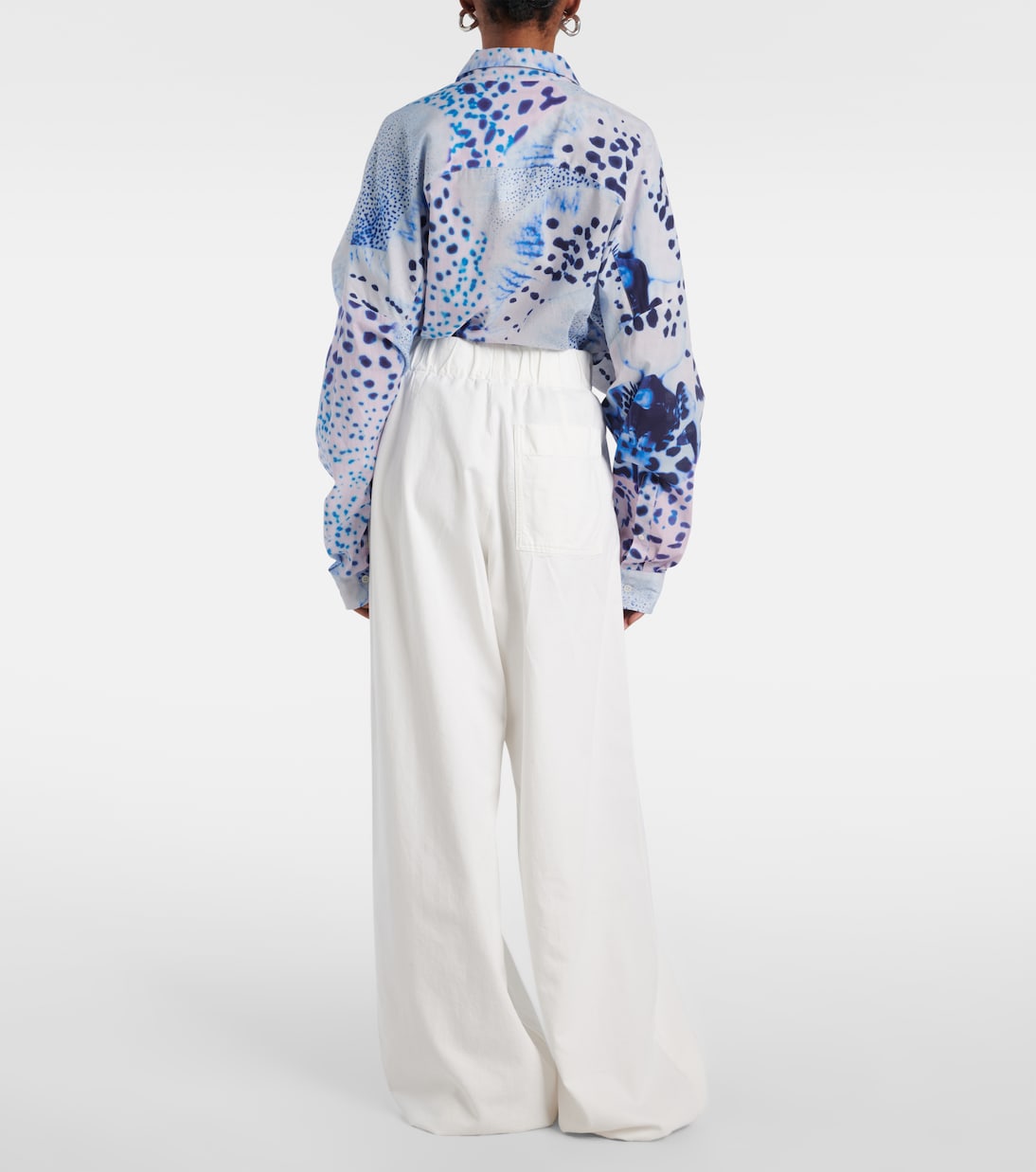 Pantalon ample à taille haute en jean  | Dries Van Noten