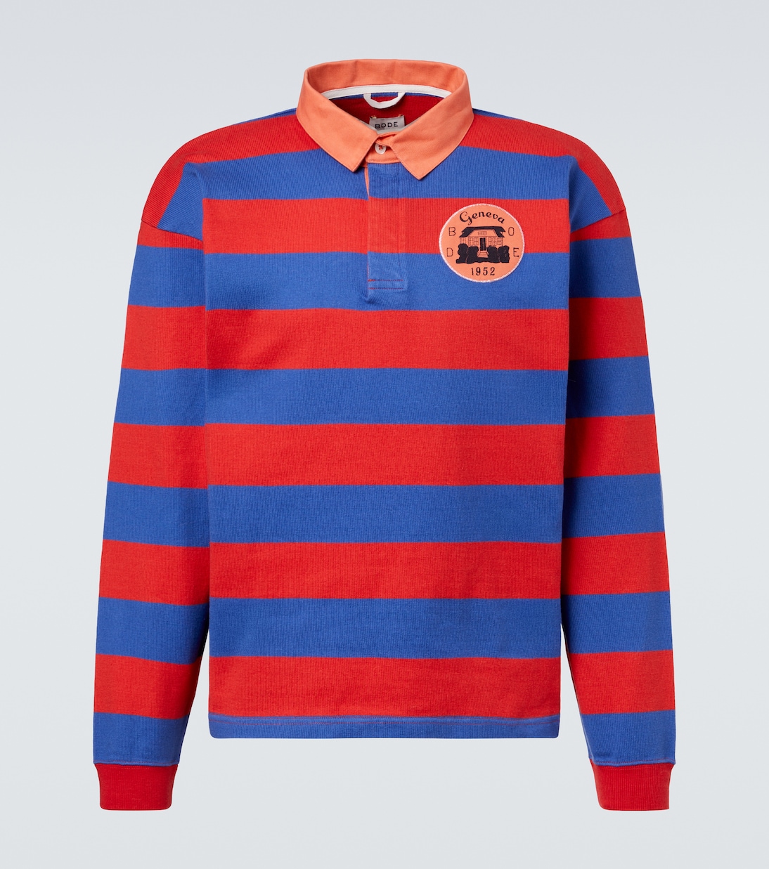 Striped cotton polo shirt | Bode
