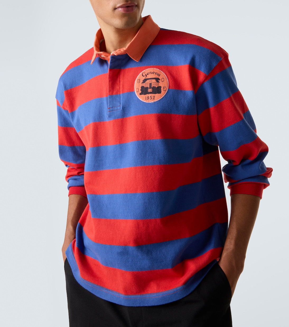 Striped cotton polo shirt | Bode