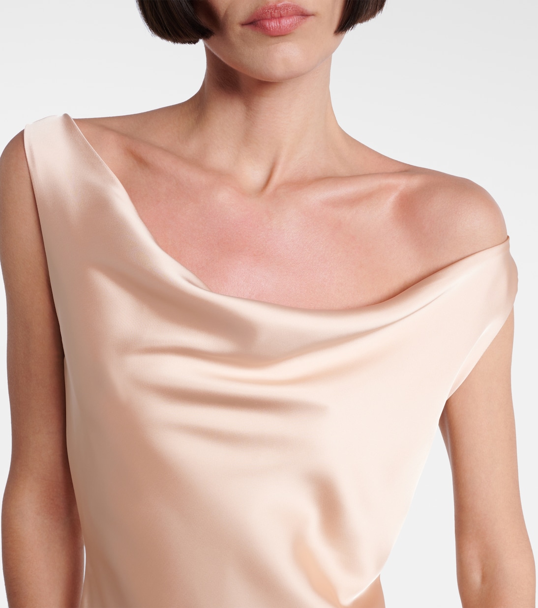 Robe Maria asymétrique en crêpe de satin  | Norma Kamali