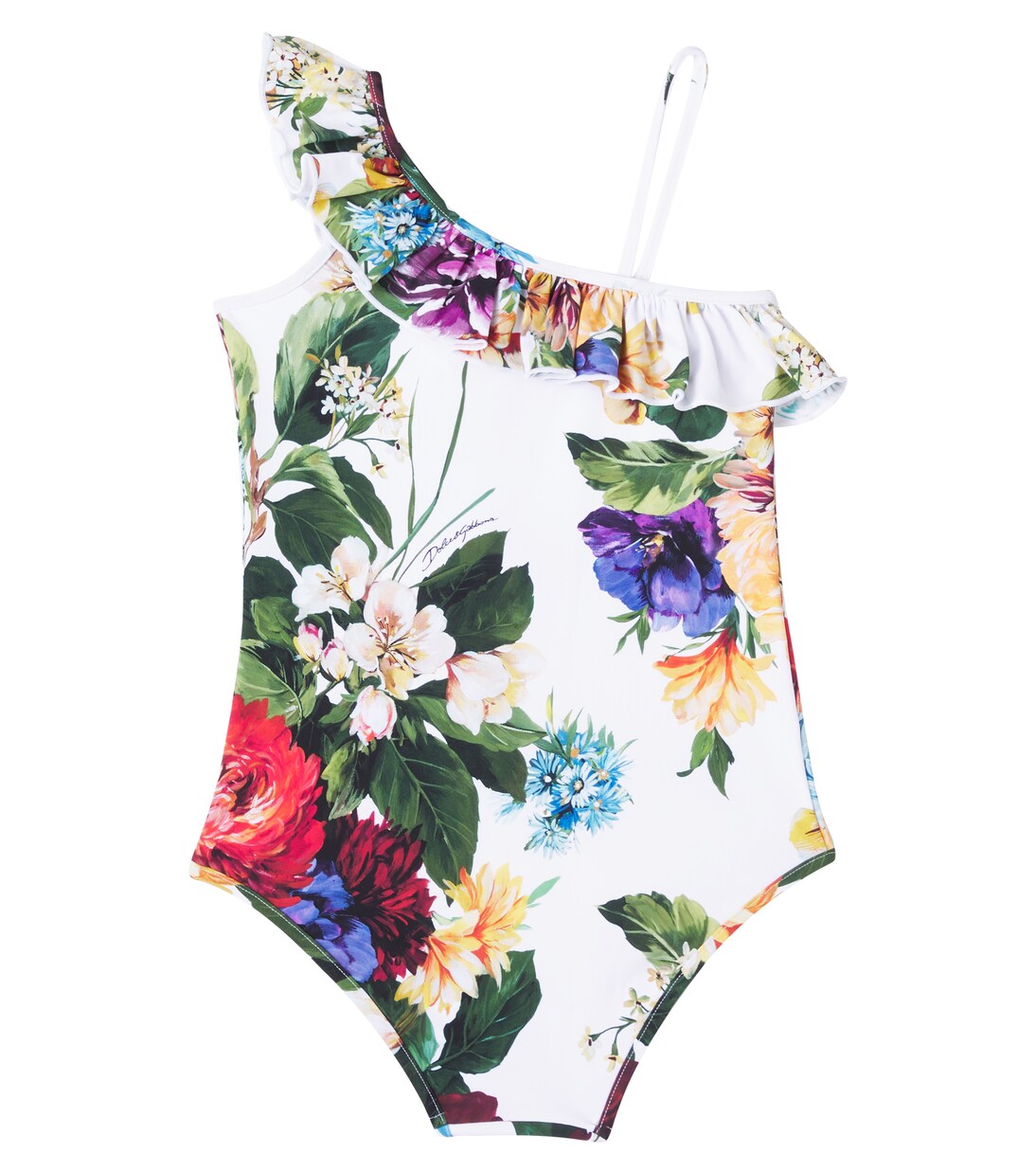 Fiori printed ruffled swimsuit | Dolce&Gabbana Kids