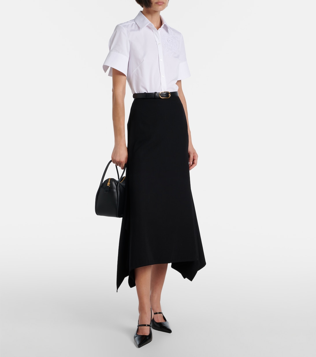 Besticktes Hemd aus Baumwollpopeline | Erdem