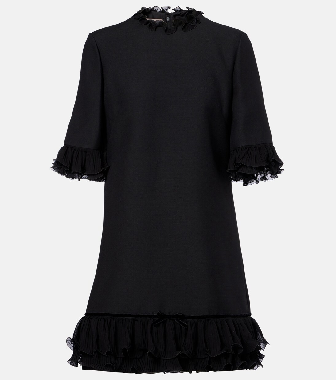 Ruffled silk crêpe minidress | Valentino