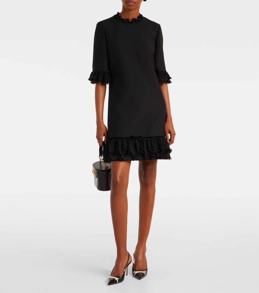 Ruffled silk crêpe minidress | Valentino