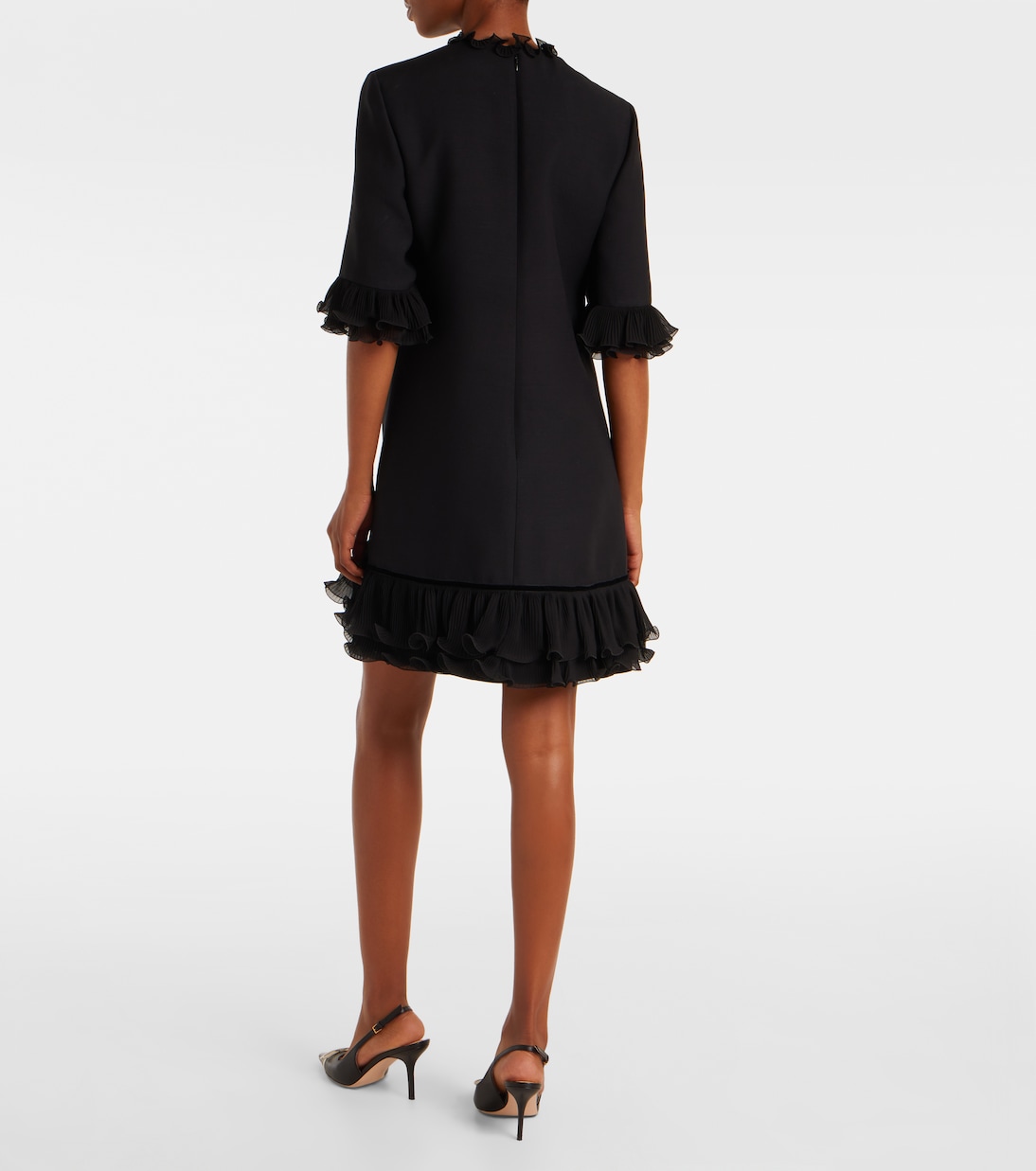 Ruffled silk crêpe minidress | Valentino
