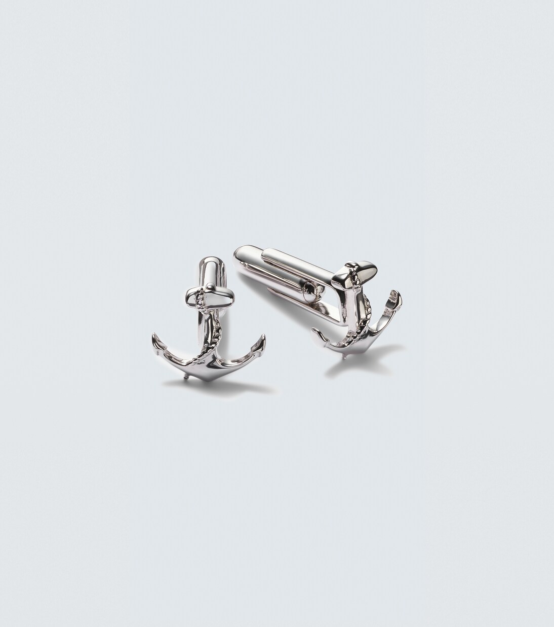 Gemelli Anchor in argento sterling rodiato | Mateo